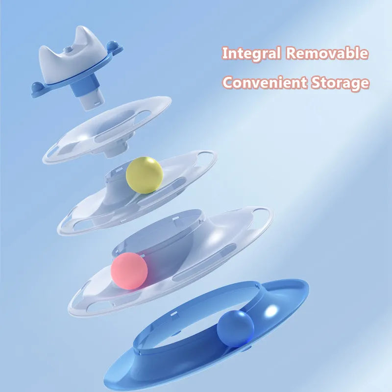 4 Levels Cats Toy Tower Tracks Toys Interactive Cat Intelligence Training Amusement Plate Tower Pet Products Cat Tunnel 4