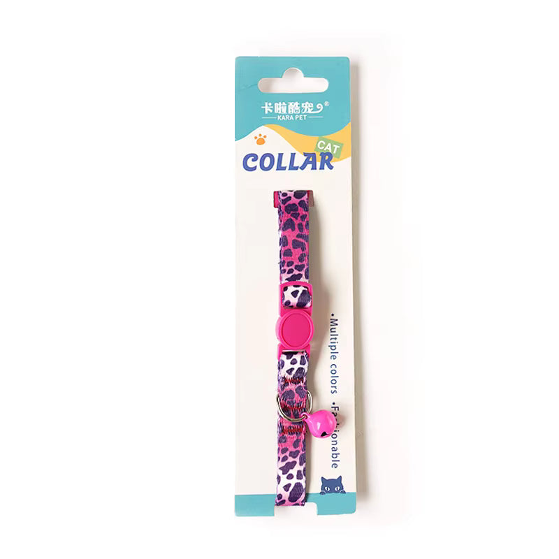 Pattern Nylon Cat Collar with Colorful Kitten Safety Pet Necklace