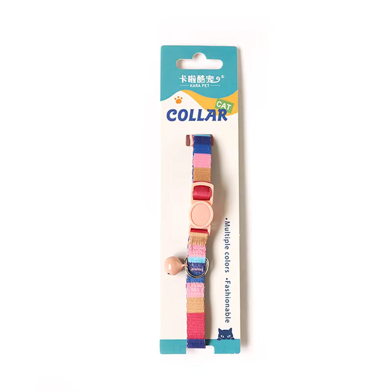 Pattern Nylon Cat Collar with Colorful Kitten Safety Pet Necklace