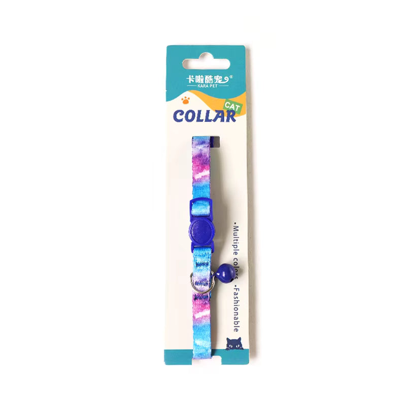 Pattern Nylon Cat Collar with Colorful Kitten Safety Pet Necklace