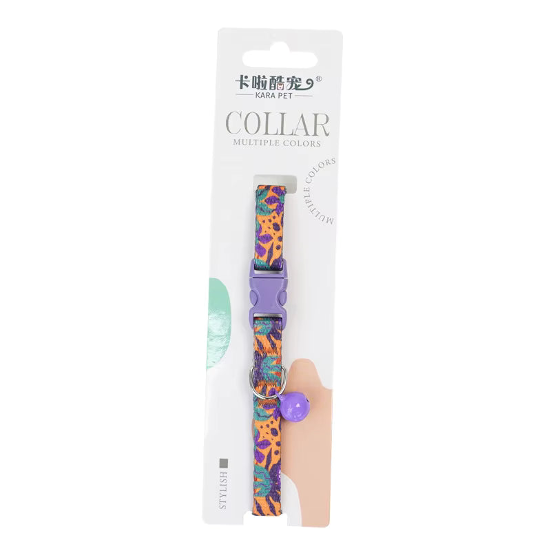 Pattern Nylon Cat Collar with Colorful Kitten Safety Pet Necklace