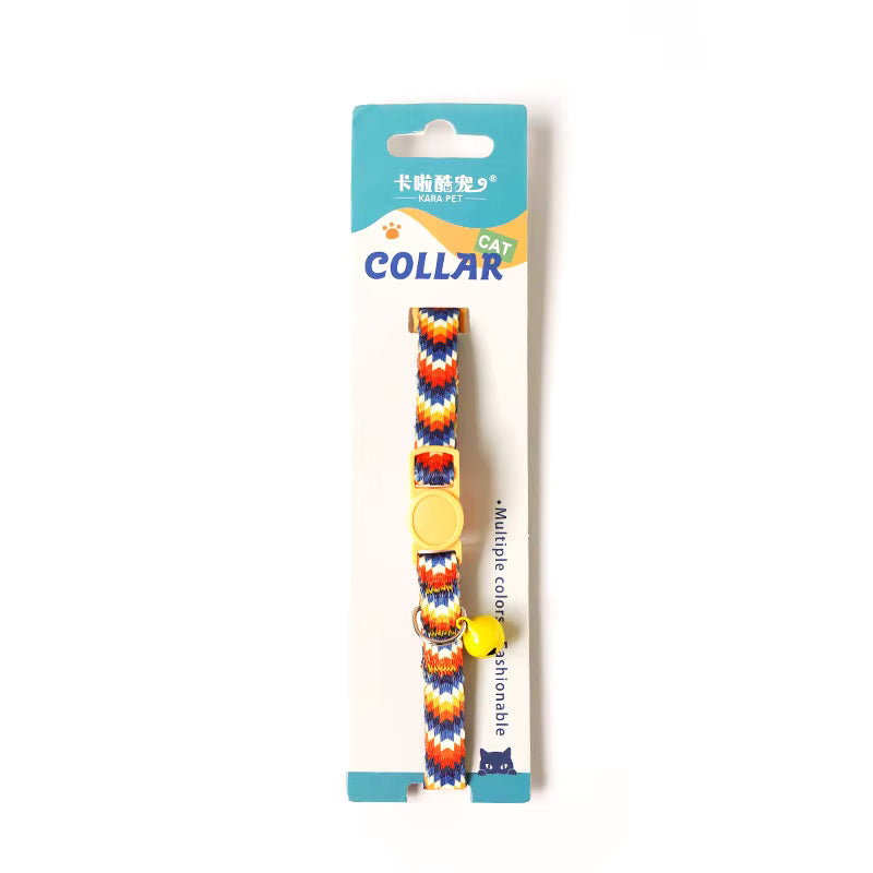 Pattern Nylon Cat Collar with Colorful Kitten Safety Pet Necklace