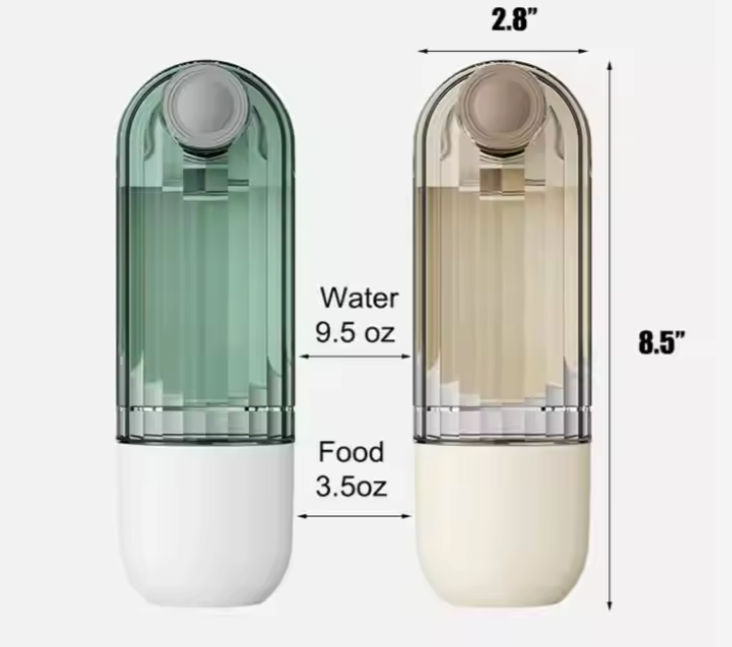 Portable Cat Water Cup Bottle & Food Carrier & Feeder