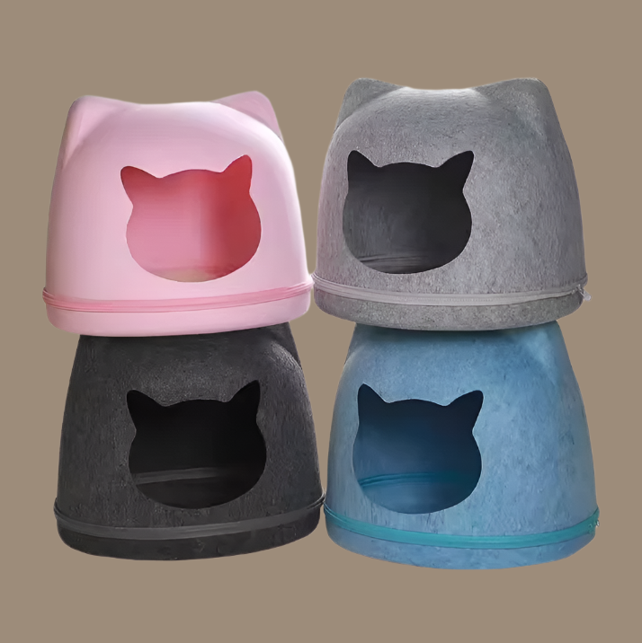 Cat Face Window Kitty Castle - Pet Bed