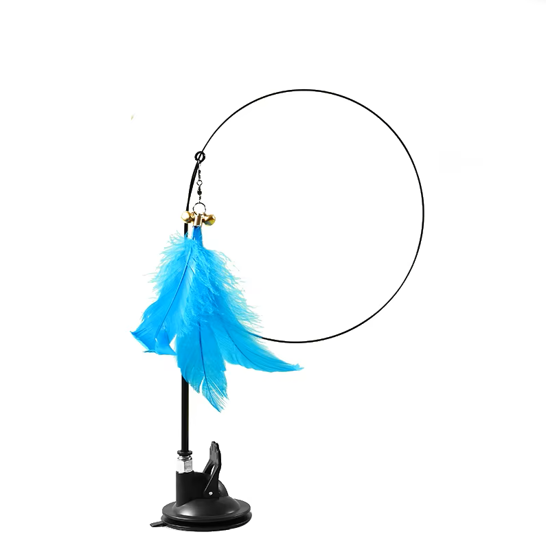 Cat Teaser Stick Interactive Funny Feather with Bell Sucker