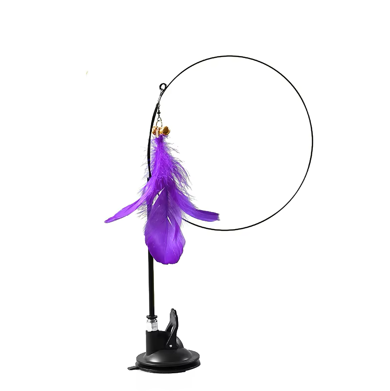 Cat Teaser Stick Interactive Funny Feather with Bell Sucker