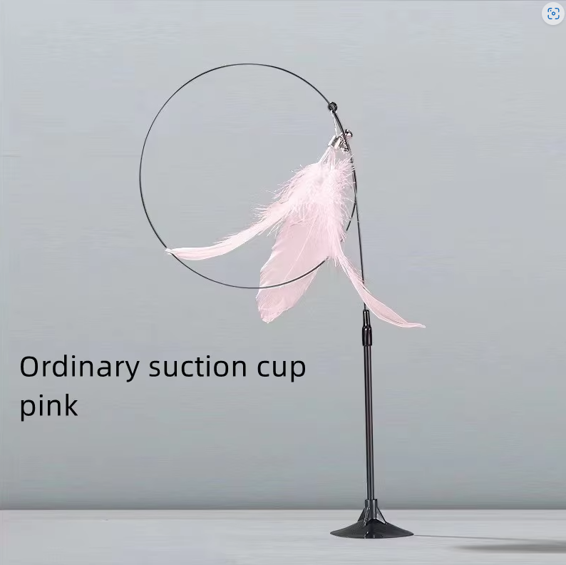 Cat Teaser Stick Interactive Funny Feather with Bell Sucker