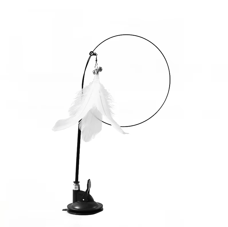 Cat Teaser Stick Interactive Funny Feather with Bell Sucker