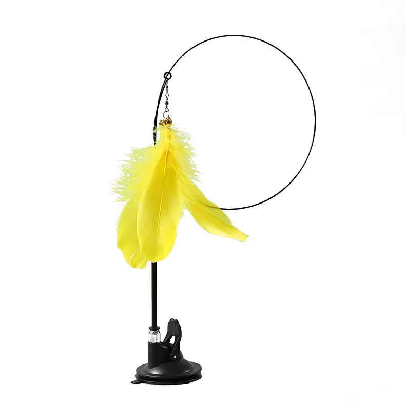 Cat Teaser Stick Interactive Funny Feather with Bell Sucker