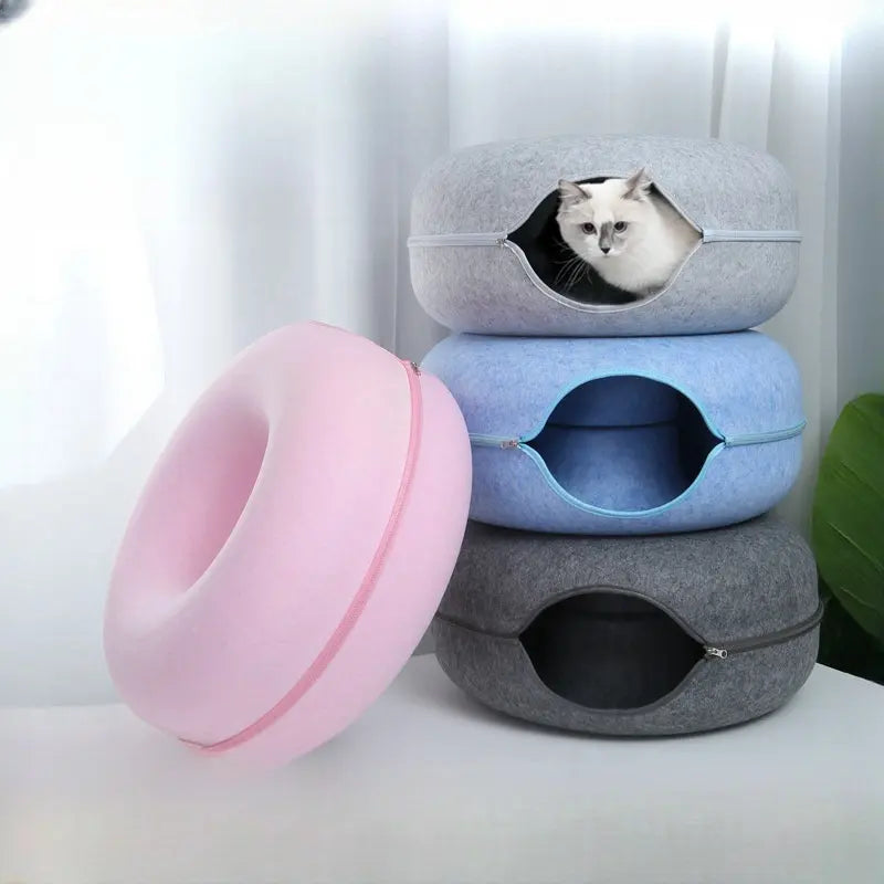 New Design Donut Cat Tunnel Bed Pets House Donut Pet Bed