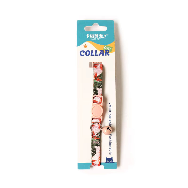 Pattern Nylon Cat Collar with Colorful Kitten Safety Pet Necklace